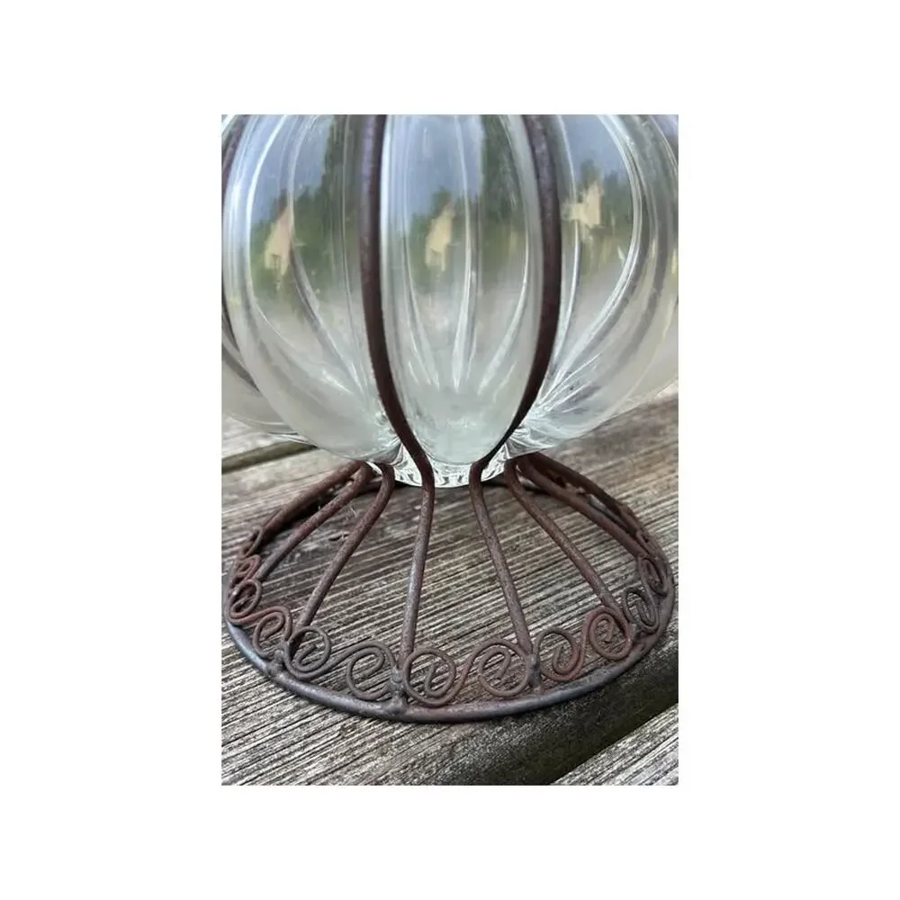 Crate & Barrel Petra hand-blown caged glass vase
